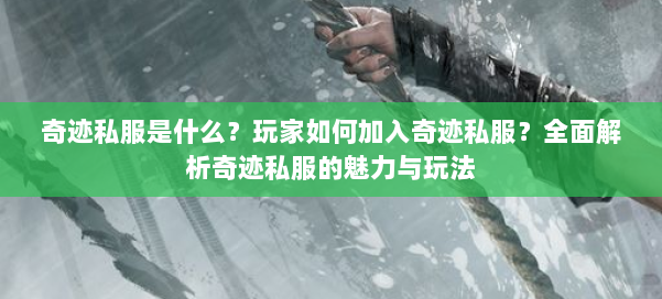 奇迹私服是什么？玩家如何加入奇迹私服？全面解析奇迹私服的魅力与玩法