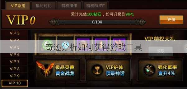 奇迹分析如何获得游戏工具 