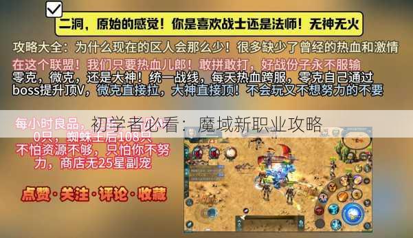 初学者必看:魔域新职业攻略