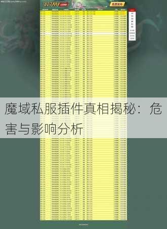 魔域私服插件真相揭秘：危害与影响分析 