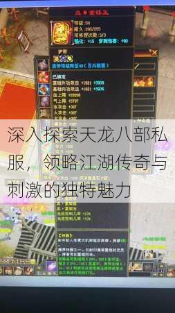 深入探索天龙八部私服，领略江湖传奇与刺激的独特魅力