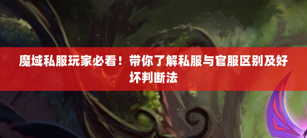 魔域私服玩家必看！带你了解私服与官服区别及好坏判断法