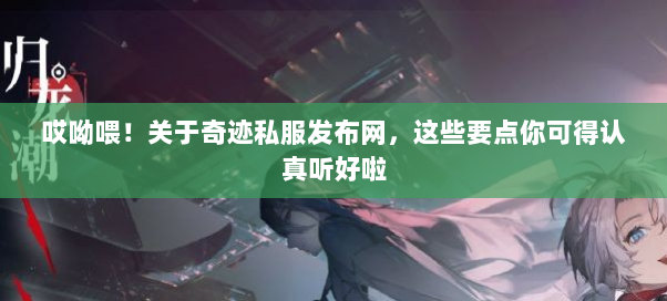 哎呦喂！关于奇迹私服发布网，这些要点你可得认真听好啦